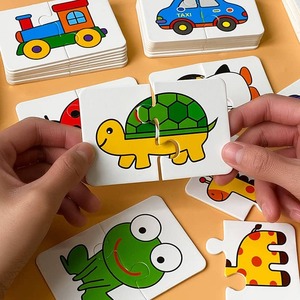 Tarjetas de juguetes educativos para niños con rompecabezas a juego